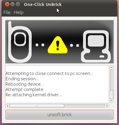 One-click unbrick tool